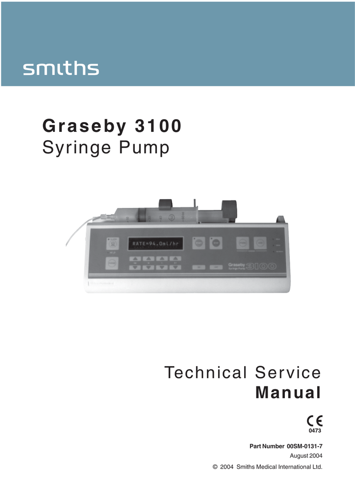 Graseby 3400 syringe pump manual
