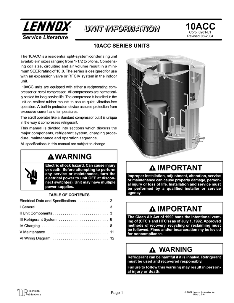 Lennox 10acc 036 230 02 Capacitor - Electronic Diagram