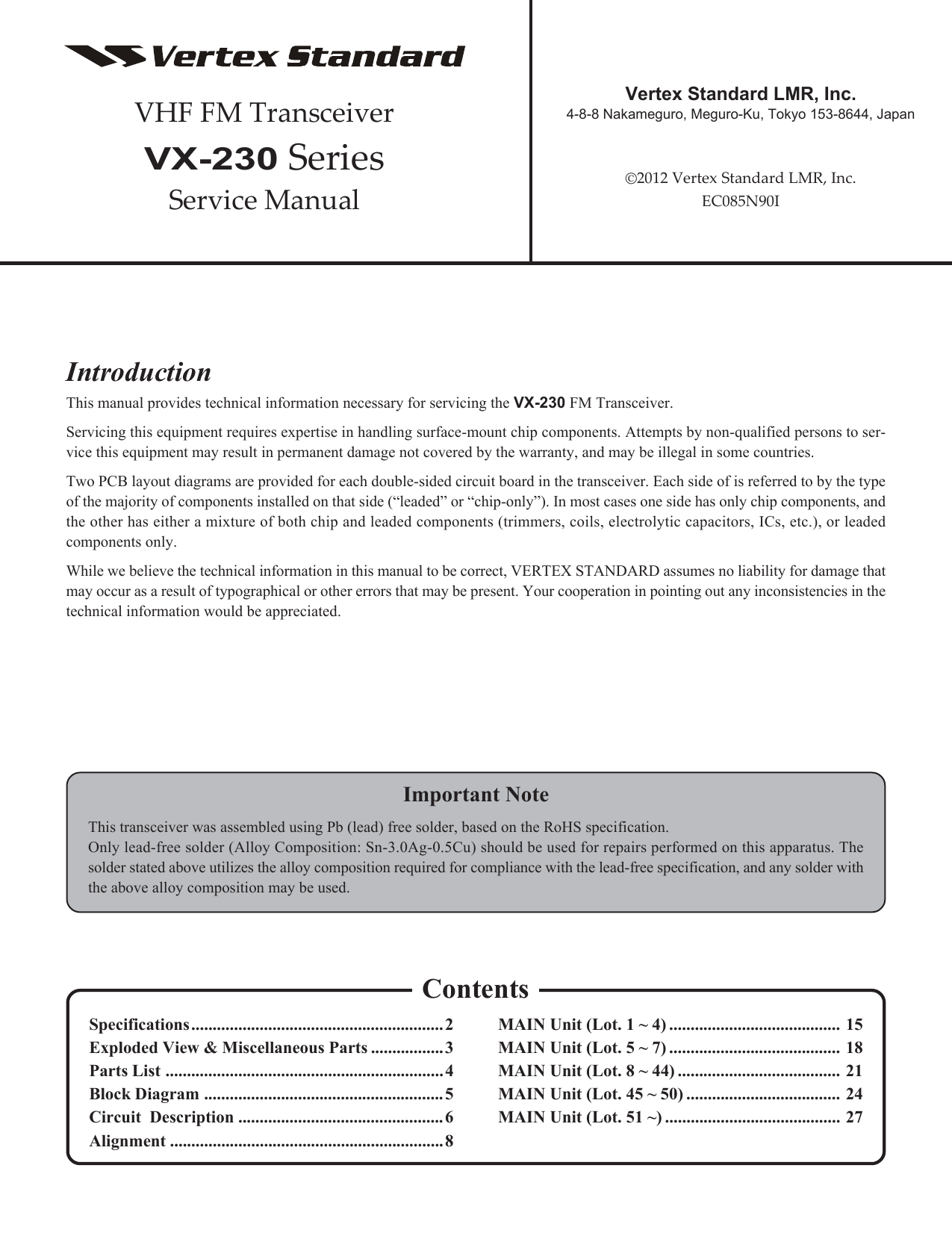 Vertex VX-230 Series Service Manual | Manualzz