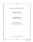 Hewlett-Packard 431 431B Power Meter Operating and Service Manual