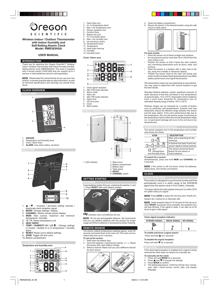 Oregon Scientific EW91 Wireless Indoor/Outdoor Thermometer with Ice Alert