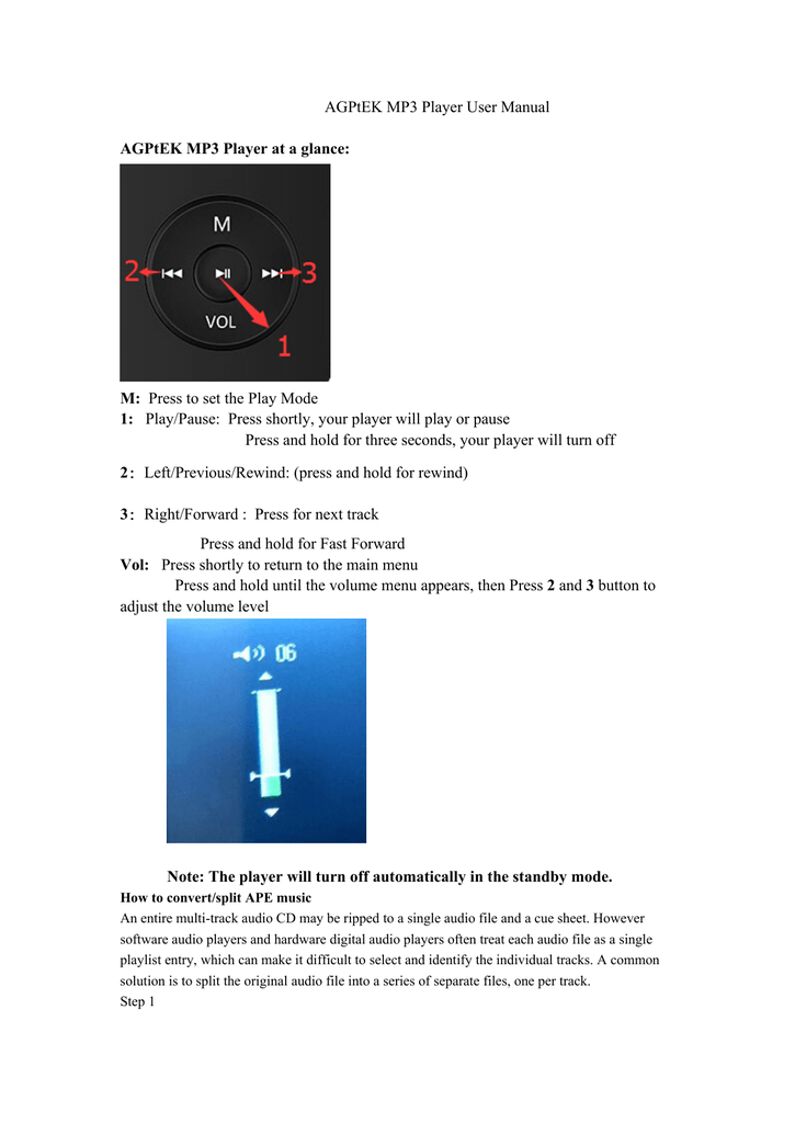 AGPtEK MP3 Player User Manual AGPtEK MP3 Player at a glance | Manualzz