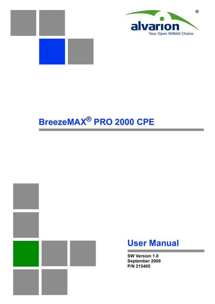 BreezeMAX PRO 2000 CPE User Manual Manualzz