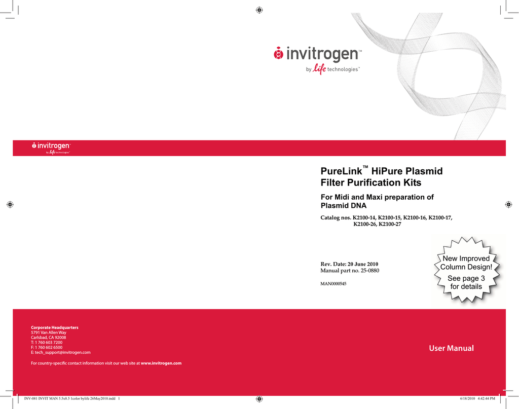purelink hipure plasmid purification