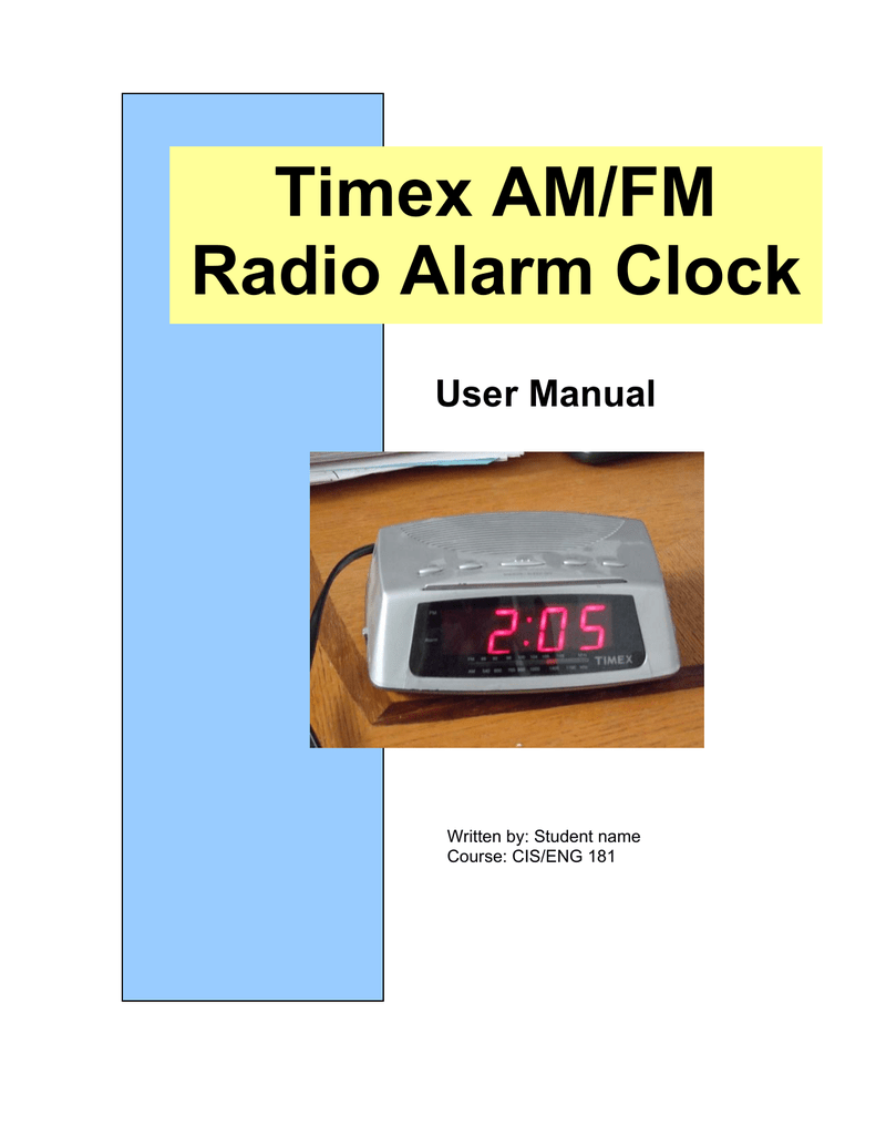 Setting the Alarm to Music. Timex AM/FM Radio Alarm Clock | Manualzz