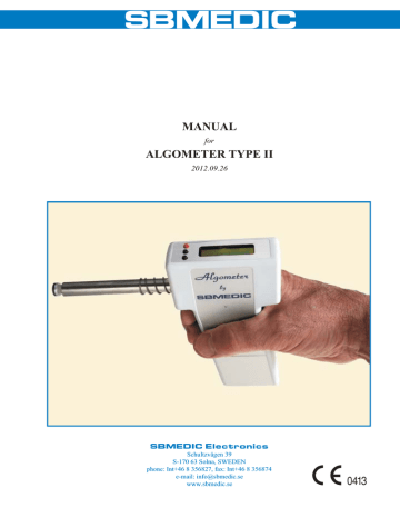 SBMEDIC Algometer Type II Manual | Manualzz