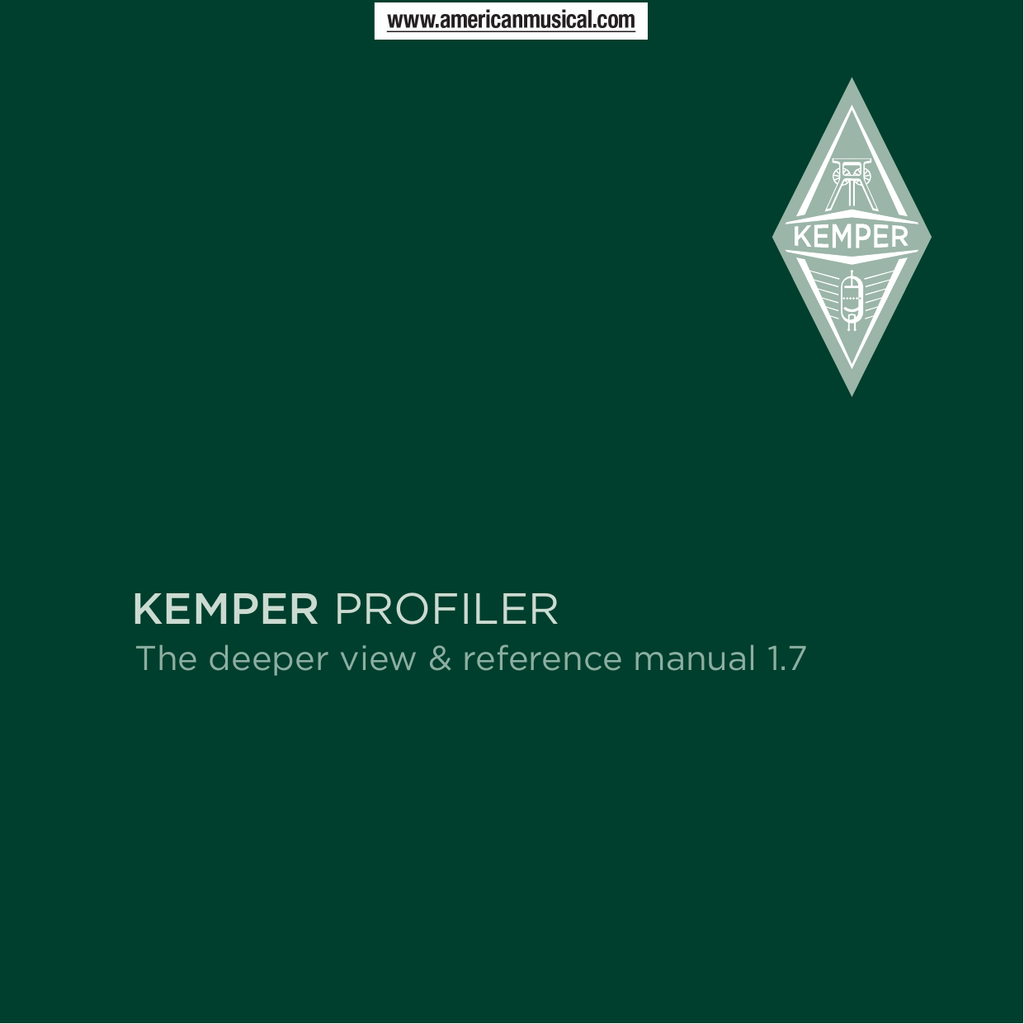 Kemper Profiler Rack Guitar Amp Modeling PreAmp Processor Rack Owner's