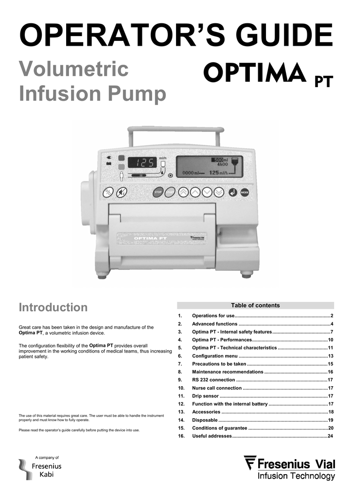 Fresenius Optima Pt Frank S Hospital Workshop Manualzz