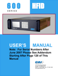 HFID Analyzer 600 HFID User's Manual