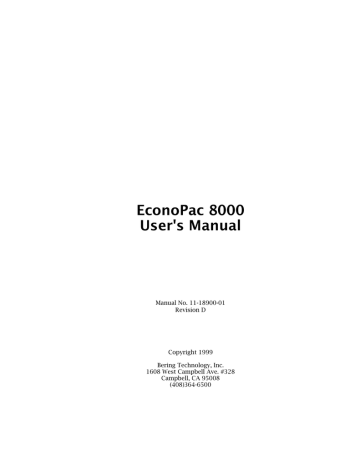 EconoPac 8000 User`s Manual | Manualzz
