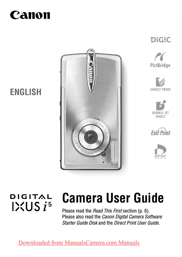 Canon Digital IXUS i5 User`s Manual Manualzz