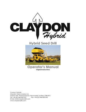 Hybrid Seed Drill Operator`s Manual | Manualzz