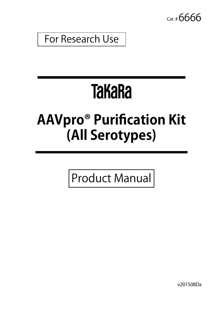 AAVpro® Purification Kit (All Serotypes) Manualzz