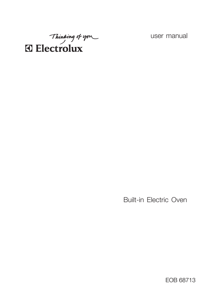 Electrolux EOB 68713 user manual Builtin Electric Oven Manualzz