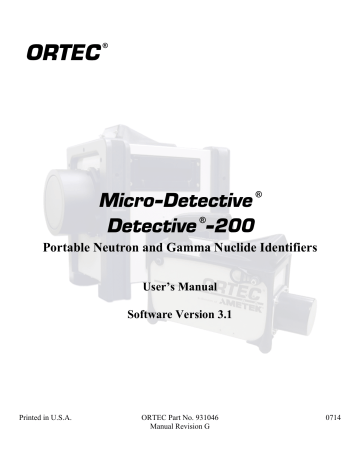 ORTEC Micro-Detective And Detective | Manualzz