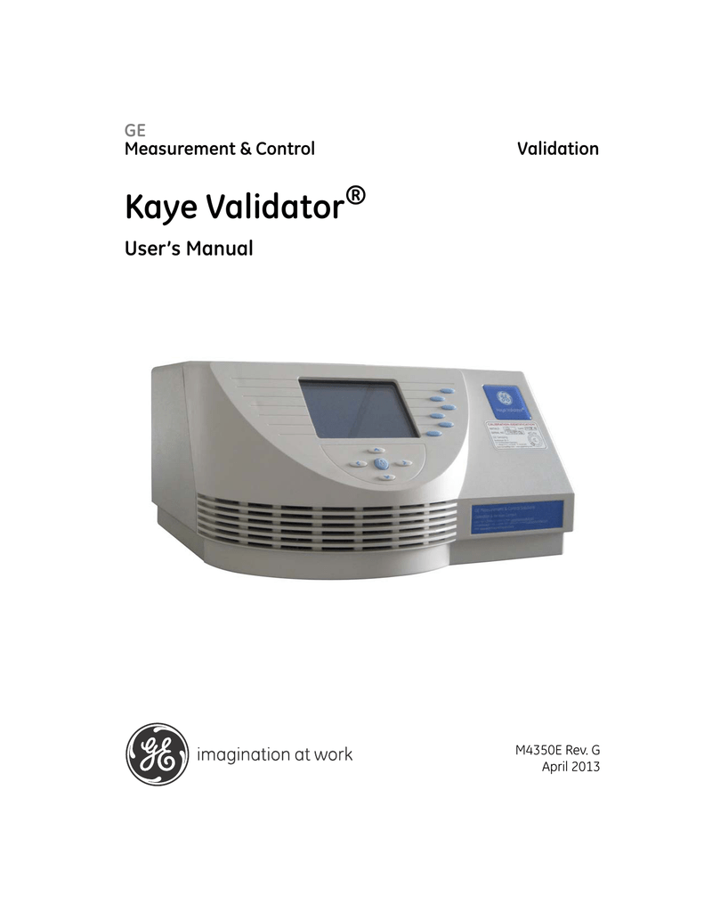 Kaye Validator - GE Measurement & Control | Manualzz