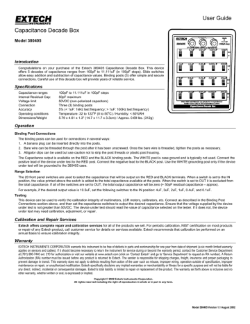 Extech Capactiance Decade Box Manual Pdf Manualzz