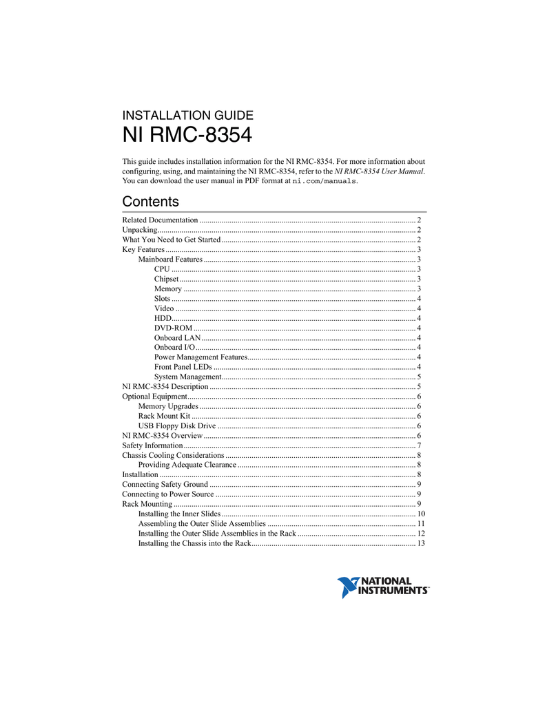 Ni Rmc 54 Installation Guide Worldwide Support And Services