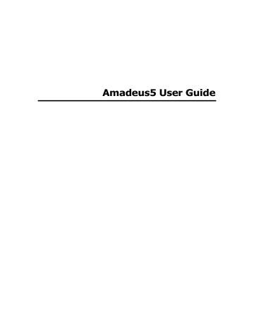 Amadeus5 User Guide | Manualzz