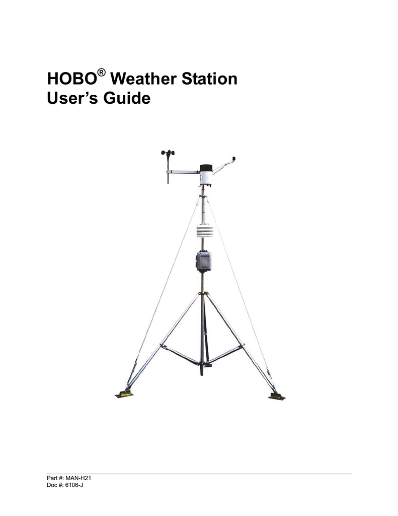 HOBO H21001 Weather Station User's manual Manualzz