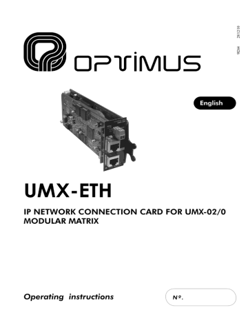 UMX-ETH - Optimus | Manualzz