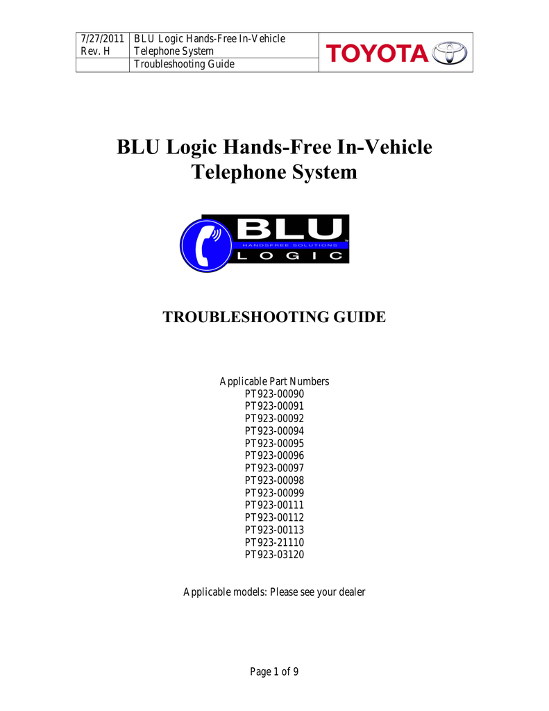 Blu logic sales hands free system