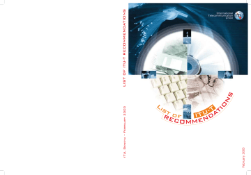 List Of Itu T Recommend A Tions Manualzz
