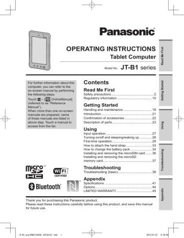 Panasonic Jt B1 User Guide Manualzz