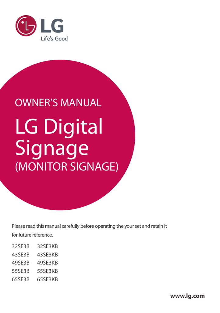 PRODUCT SPECIFICATIONS. LG 43SE3B-B 