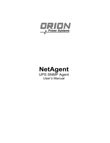 NetAgent UPS SNMP Agent User Manual | Manualzz