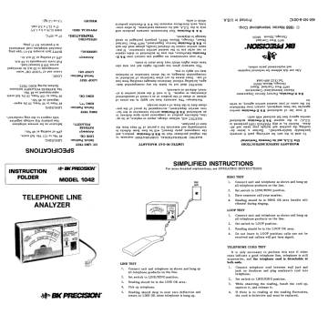 B&K Precision 1042 User Manual | Manualzz