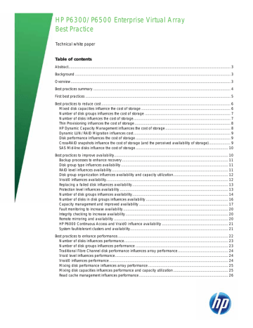 HP P6300/P6500 Enterprise Virtual Array Best Practice | Manualzz