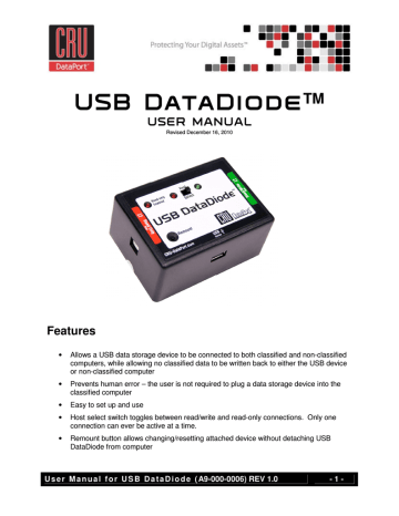 WiebeTech USB DataDiode User manual | Manualzz