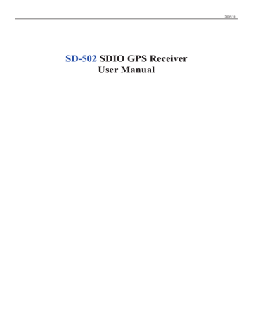 SD-502 SDIO GPS Receiver User Manual | Manualzz