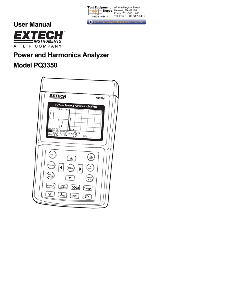 User Manual Power and Harmonics Analyzer Model PQ3350 Manualzz