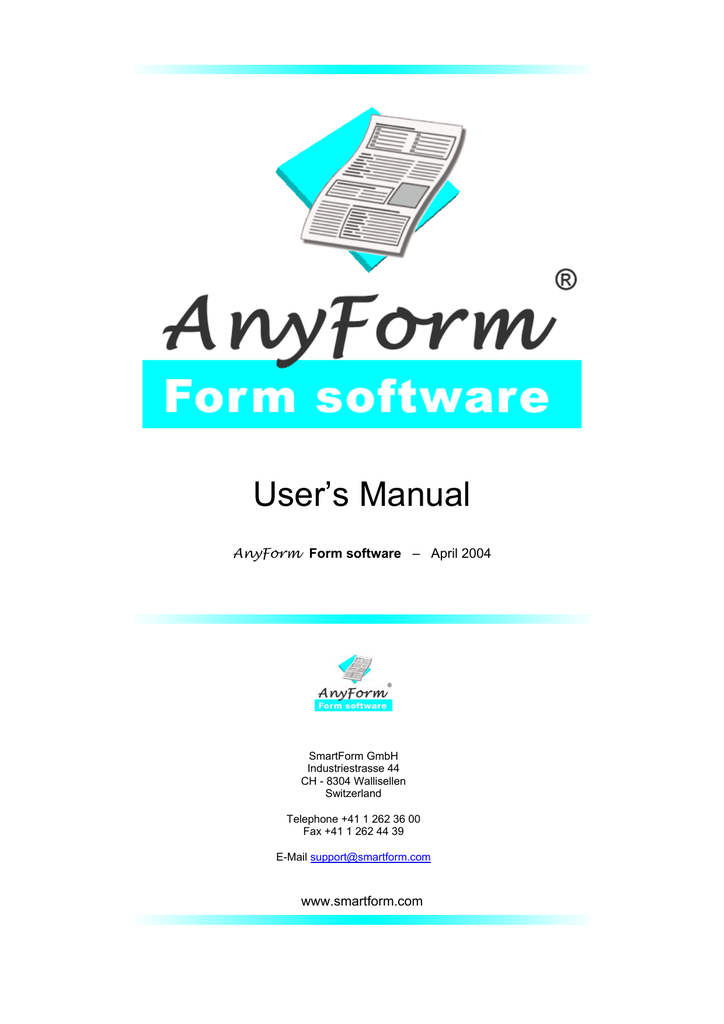 AnyForm User Manual English | Manualzz