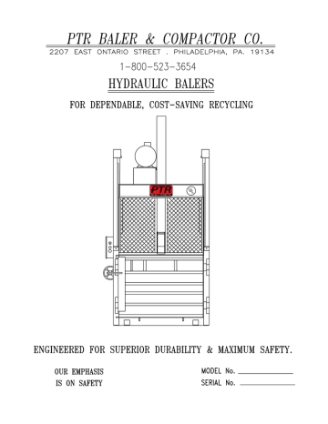 PTR Vertical Baler User Manual | Manualzz