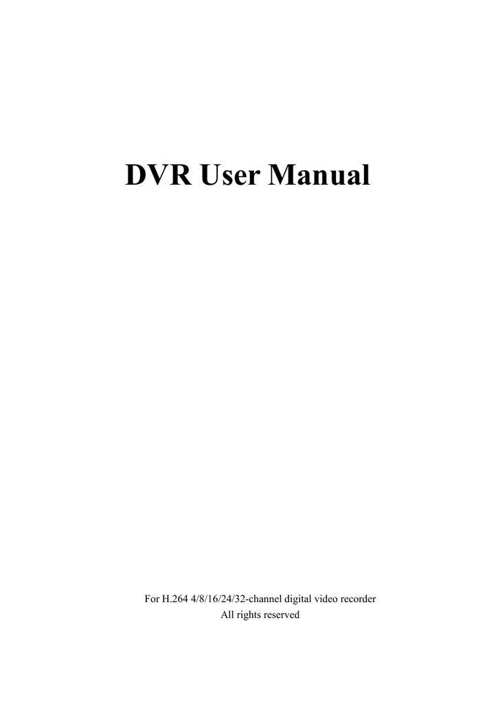 DVR User Manual Manualzz