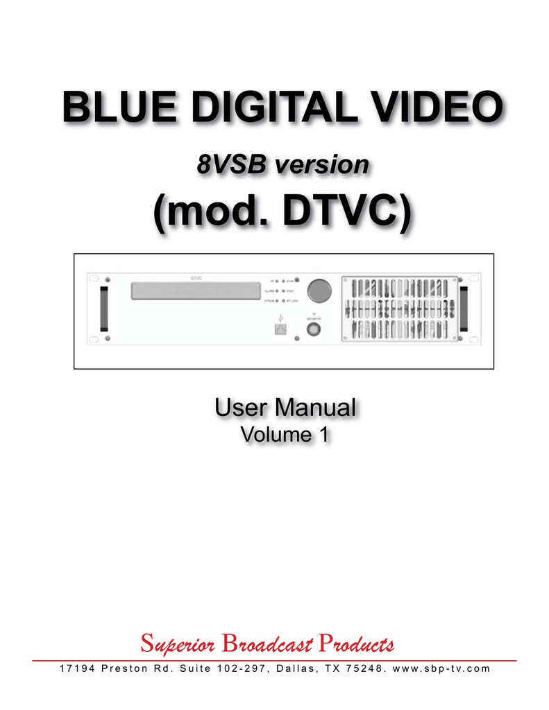 Blue Digital Video Mod Dtvc Manualzz