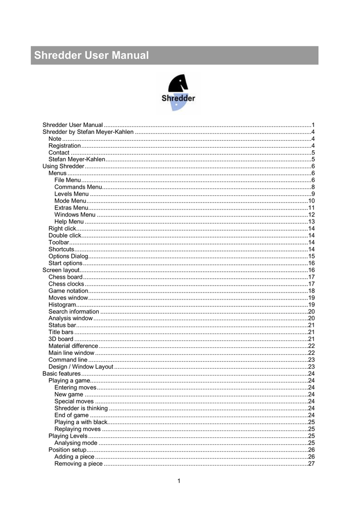 Shredder User Manual Manualzz