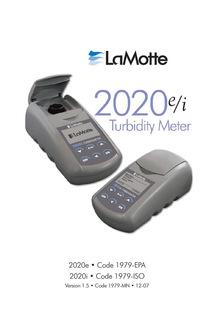LaMotte 2020WE Turbidity Meter User Manual Manualzz