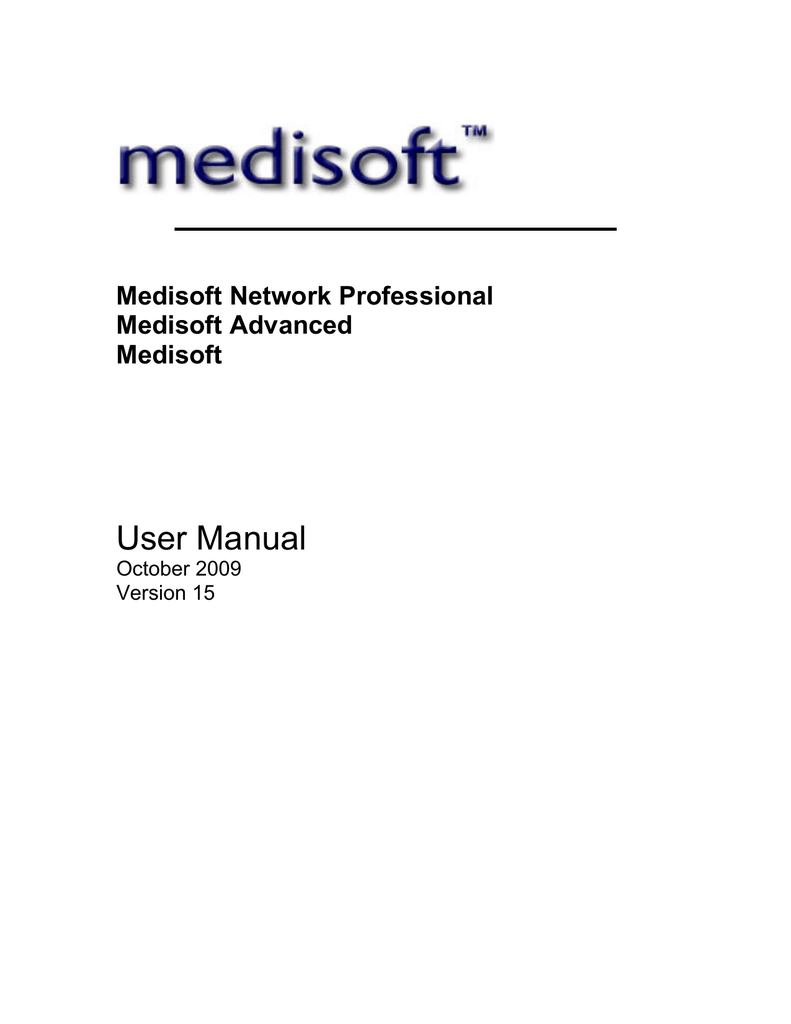 Medisoft User Manual | Manualzz