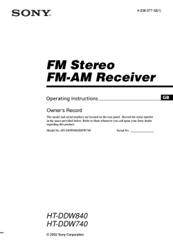 Sony STR-K740P - Fm Stereo/fm-am Receiver - User manual | manualzz.com