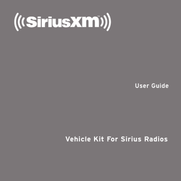 Vehicle Kit For Sirius Radios | Manualzz