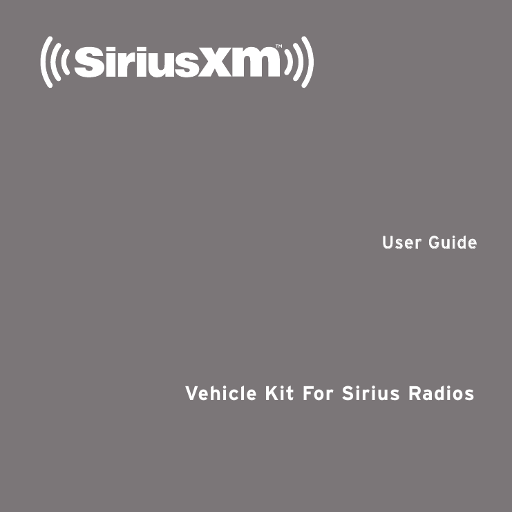 Vehicle Kit For Sirius Radios Manualzz