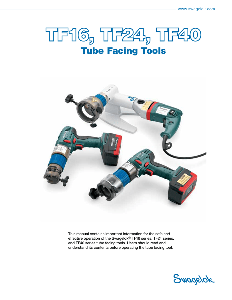 Swagelok TF40 User manual Manualzz