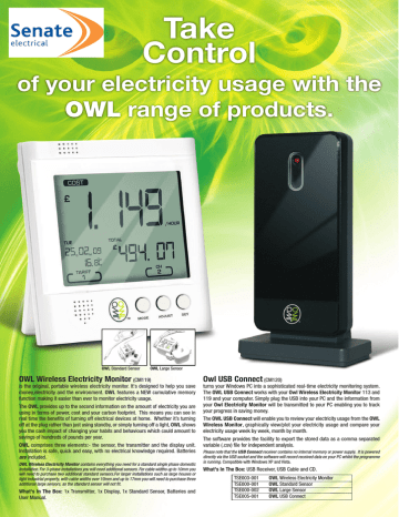 Owl Energy Saving Monitor | Manualzz
