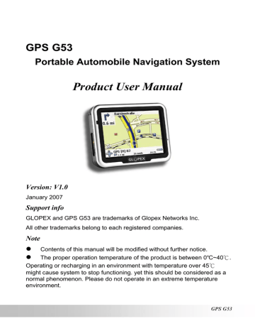 Glopex Networks GPS G53 User manual | Manualzz