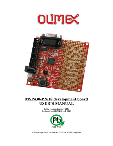 Olimex MSP430-P2618 User Manual | Manualzz