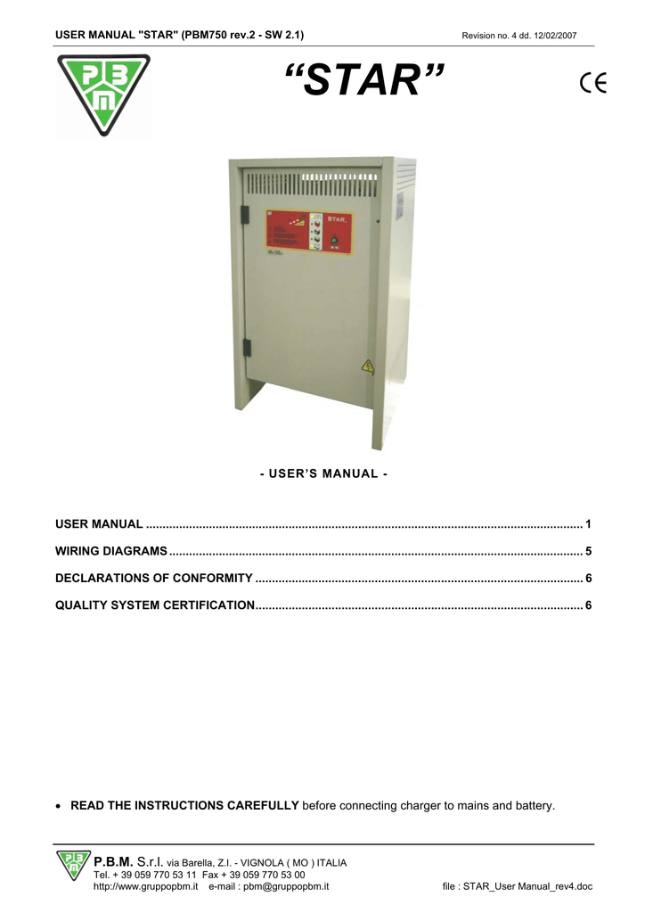 “STAR” battery charger | Manualzz